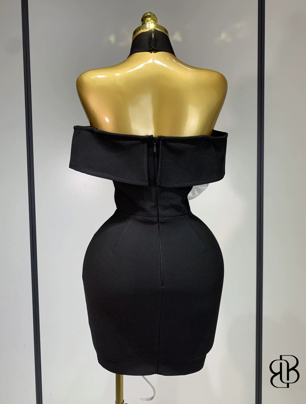 BellisimaLuxe Monochrome Bloom Bandage Dress