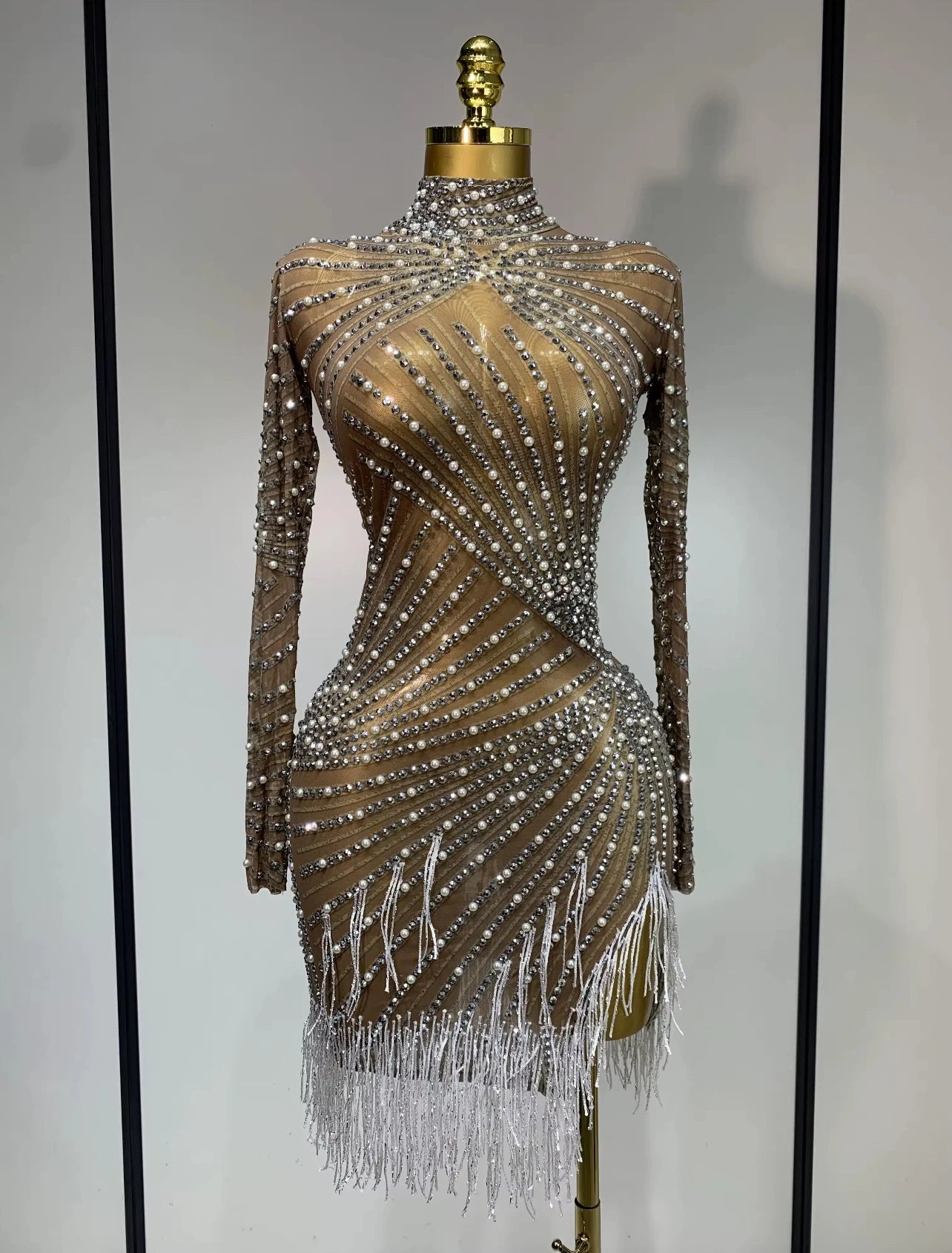 BellisimaLuxe Diamond Drip Fringe Dress