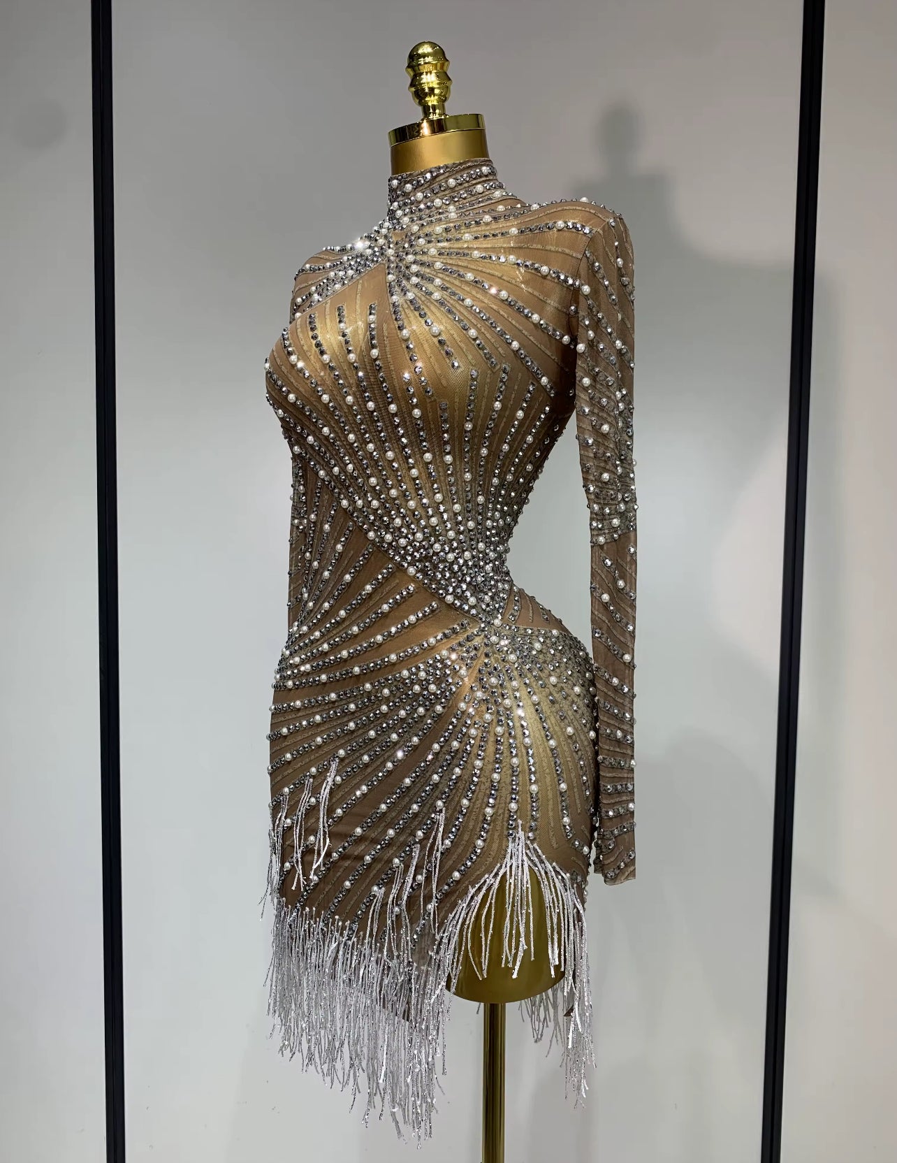 BellisimaLuxe Diamond Drip Fringe Dress
