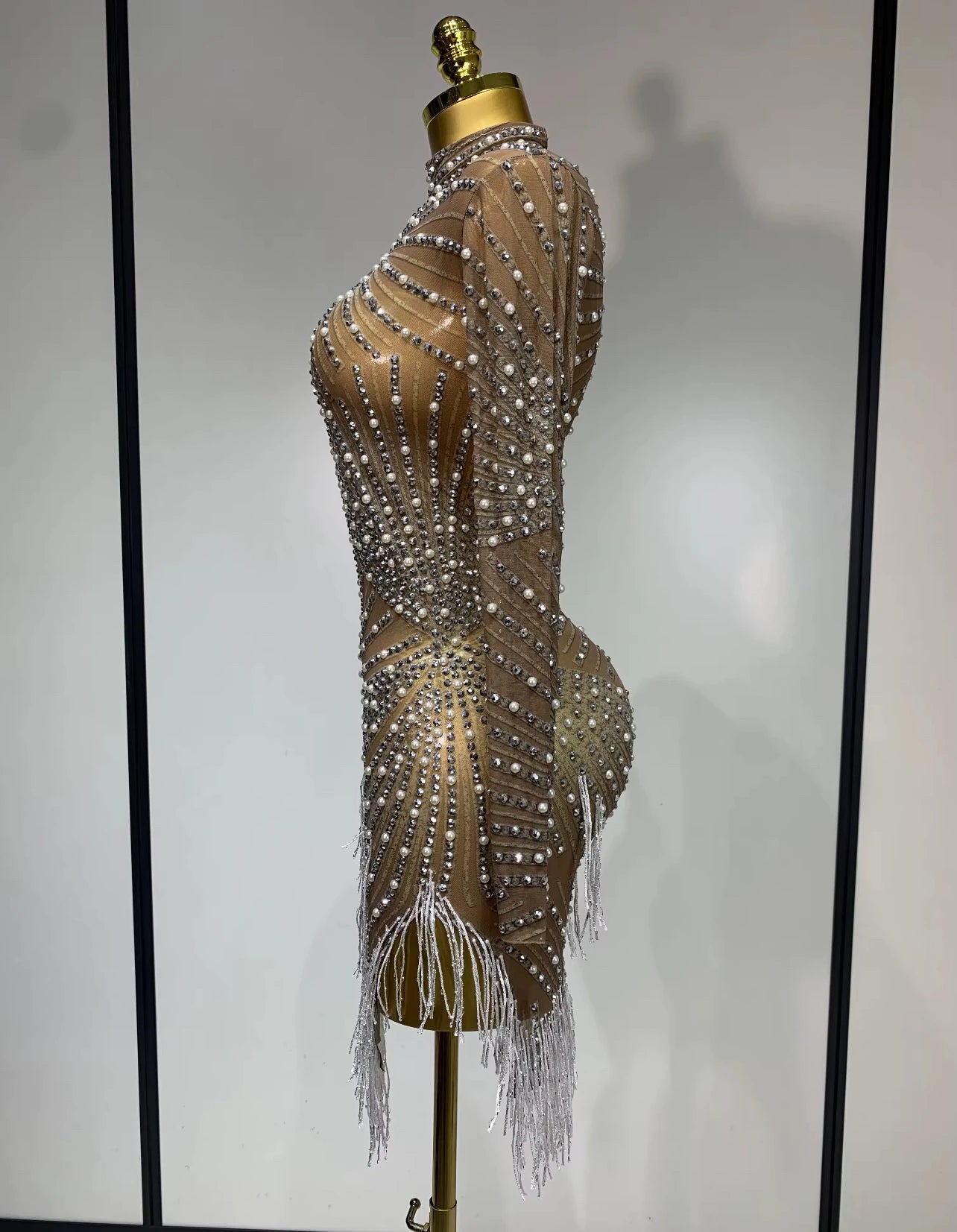 BellisimaLuxe Diamond Drip Fringe Dress