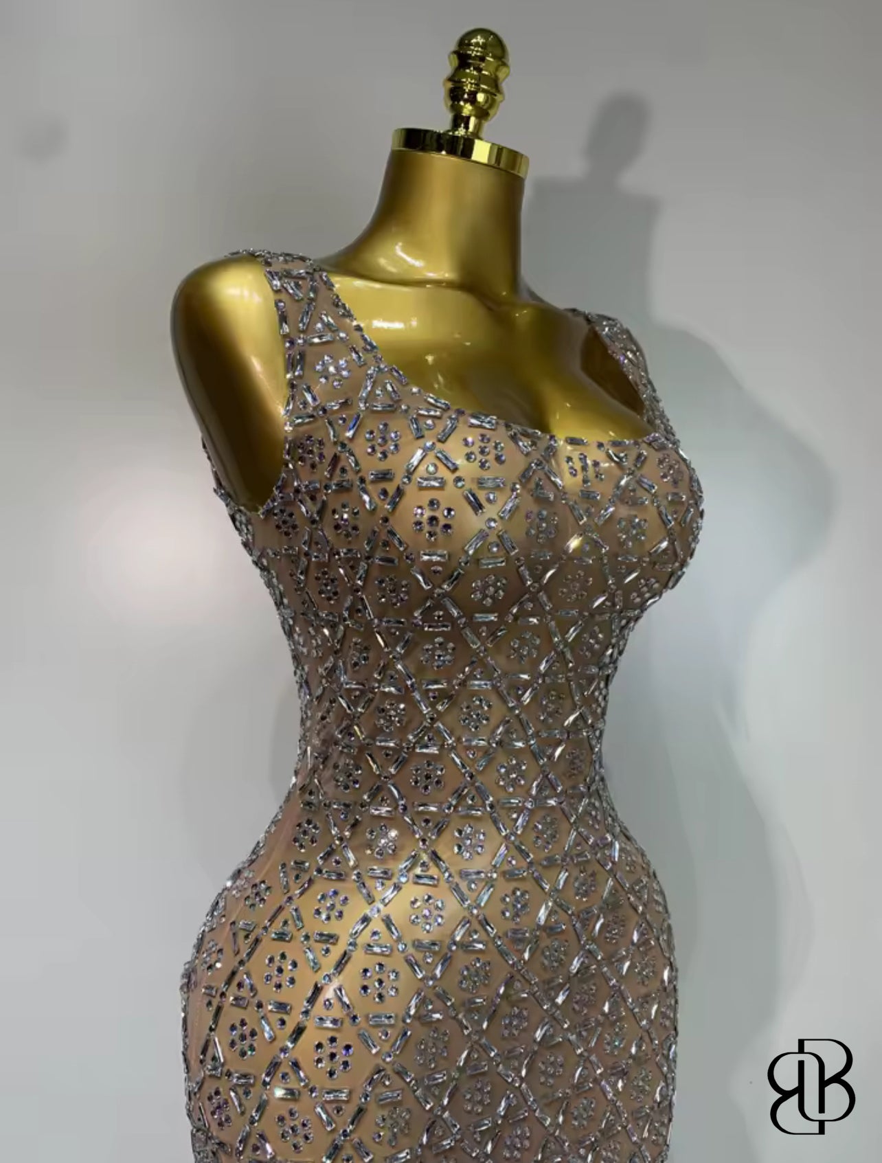 BellisimaLuxe Diamond Cascade Illusion Dress