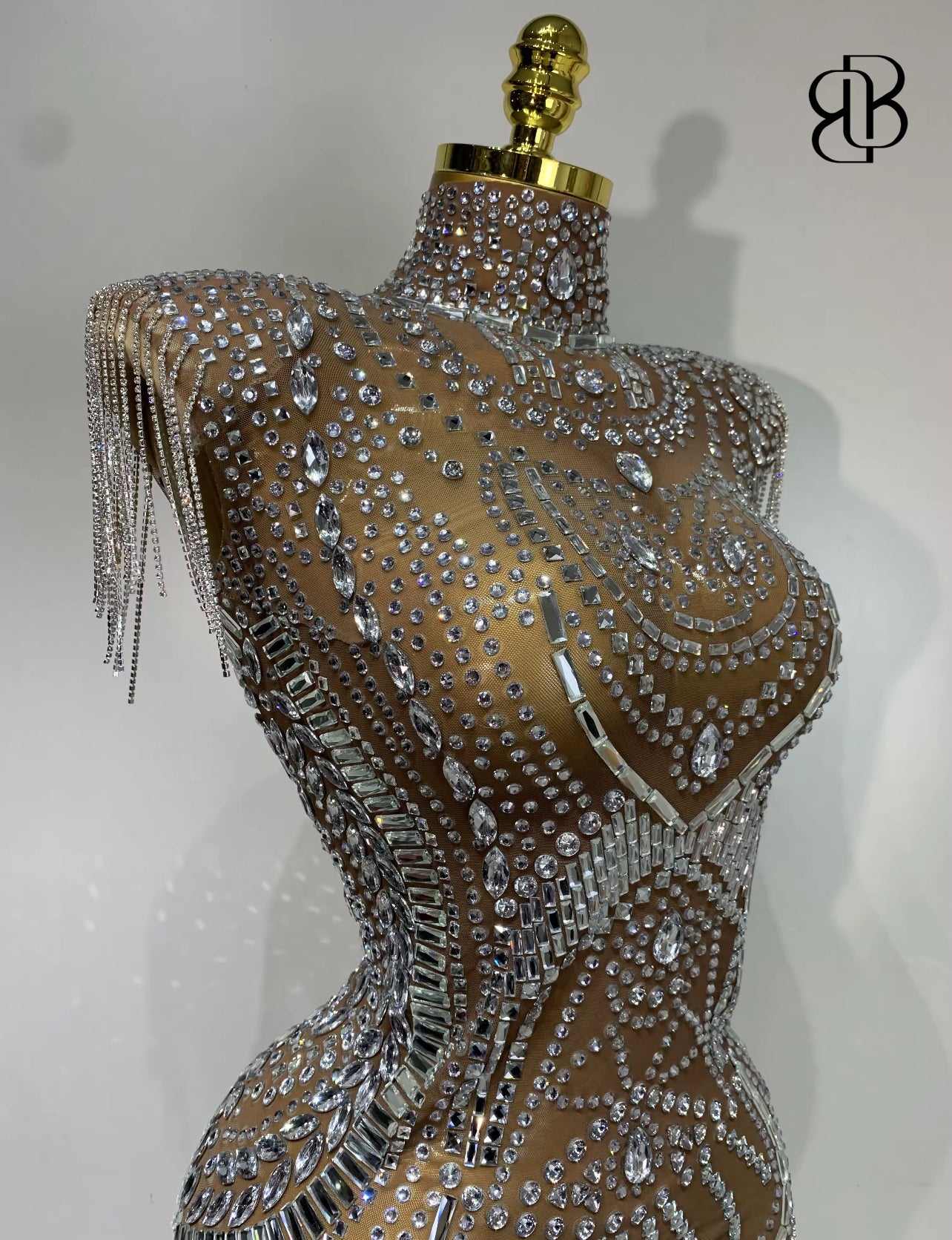 BellisimaLuxe Diamond Cascade Illusion Dress