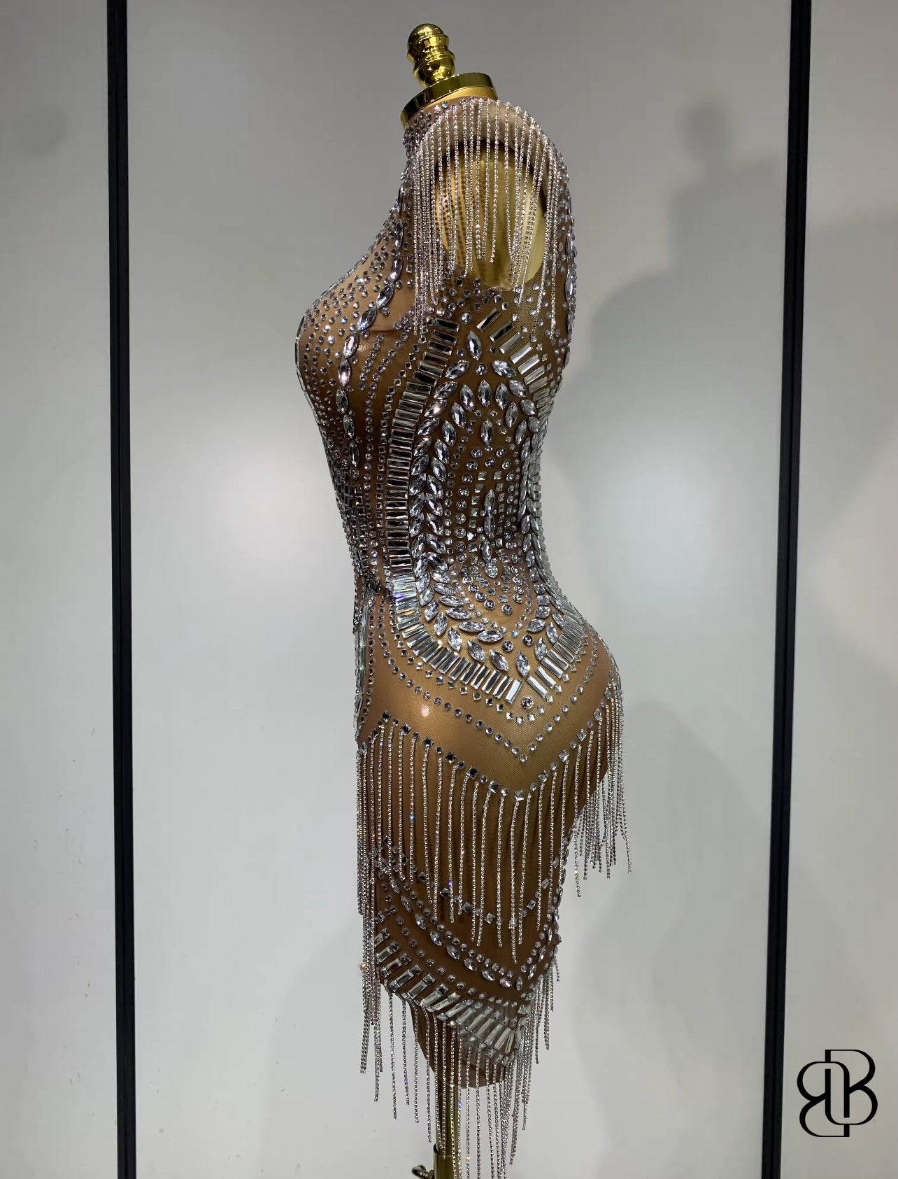 BellisimaLuxe Diamond Cascade Illusion Dress