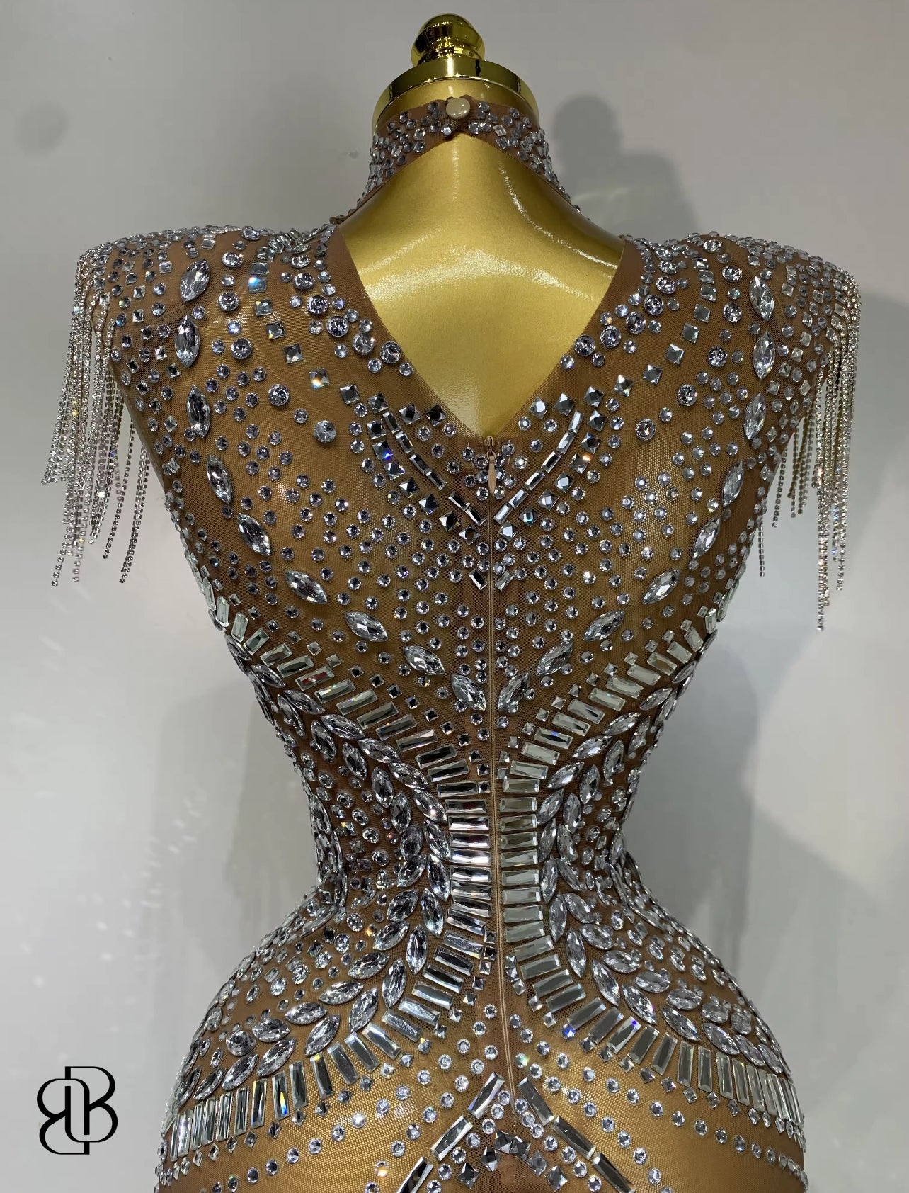 BellisimaLuxe Diamond Cascade Illusion Dress