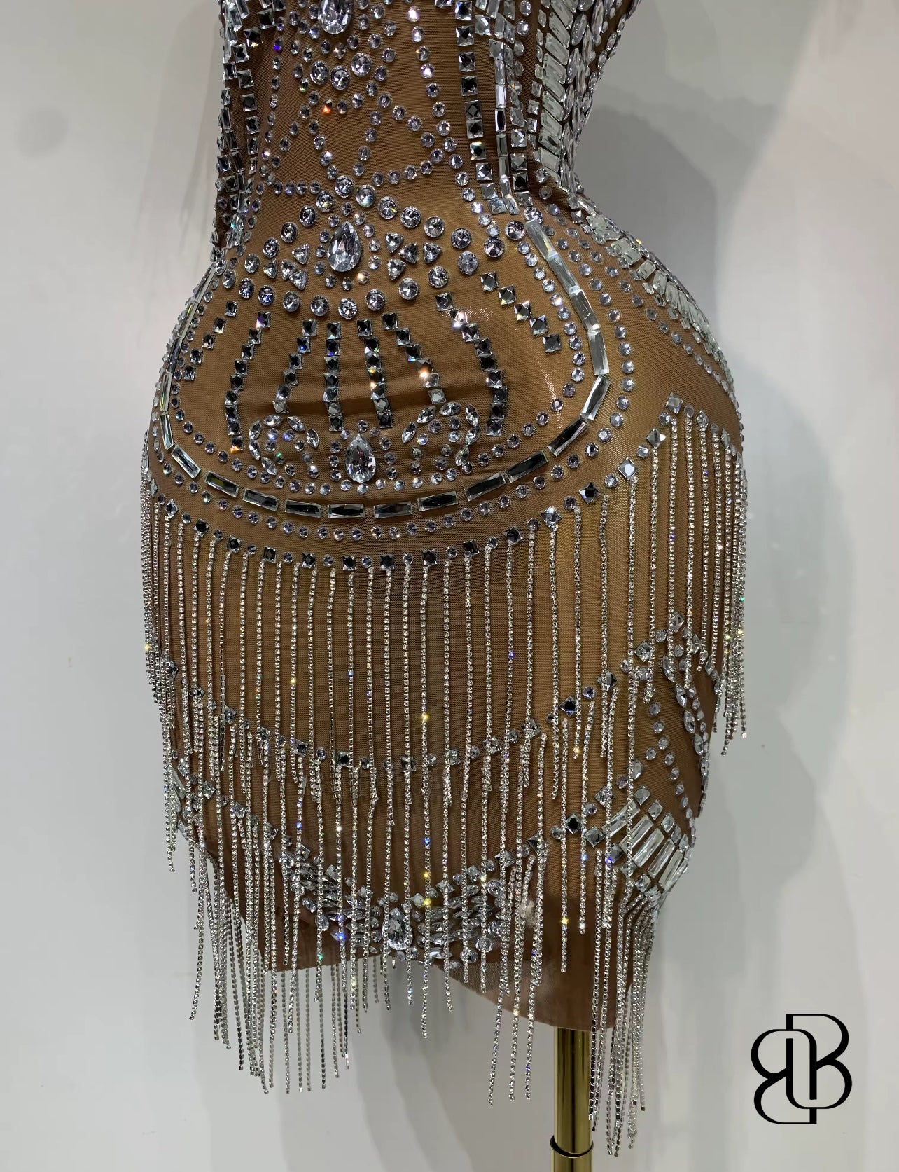 BellisimaLuxe Diamond Cascade Illusion Dress