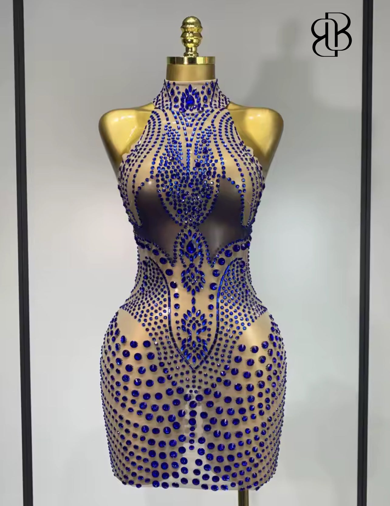 BellisimaLuxe Royal Sapphire Illusion Dress