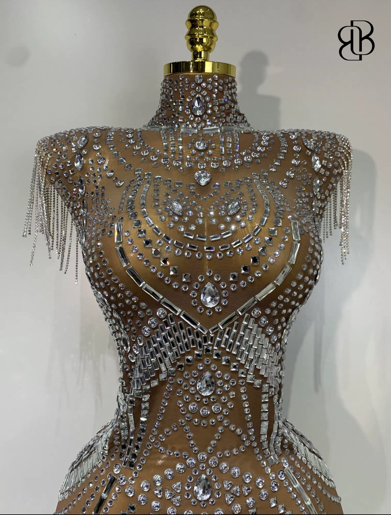 BellisimaLuxe Diamond Cascade Illusion Dress