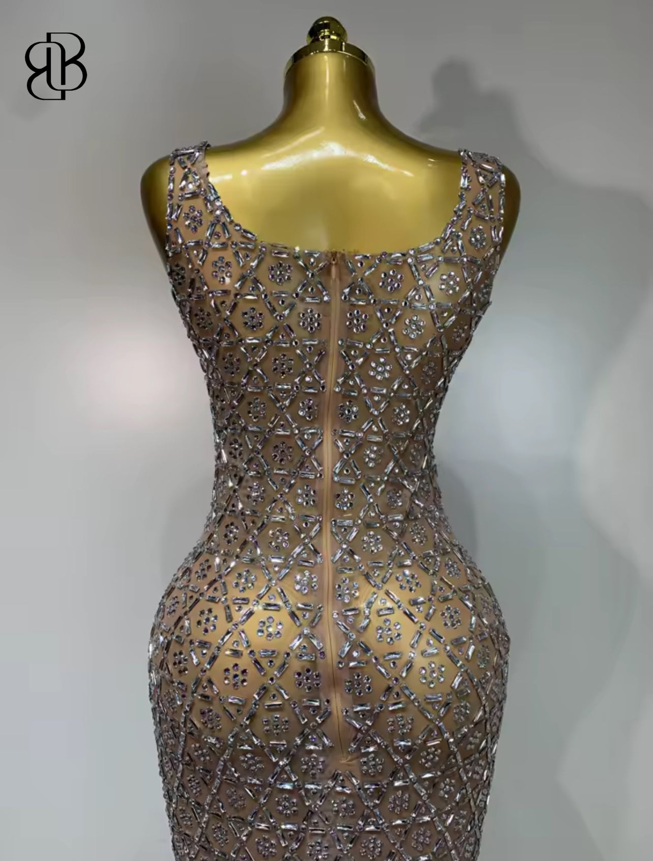 BellisimaLuxe Diamond Cascade Illusion Dress