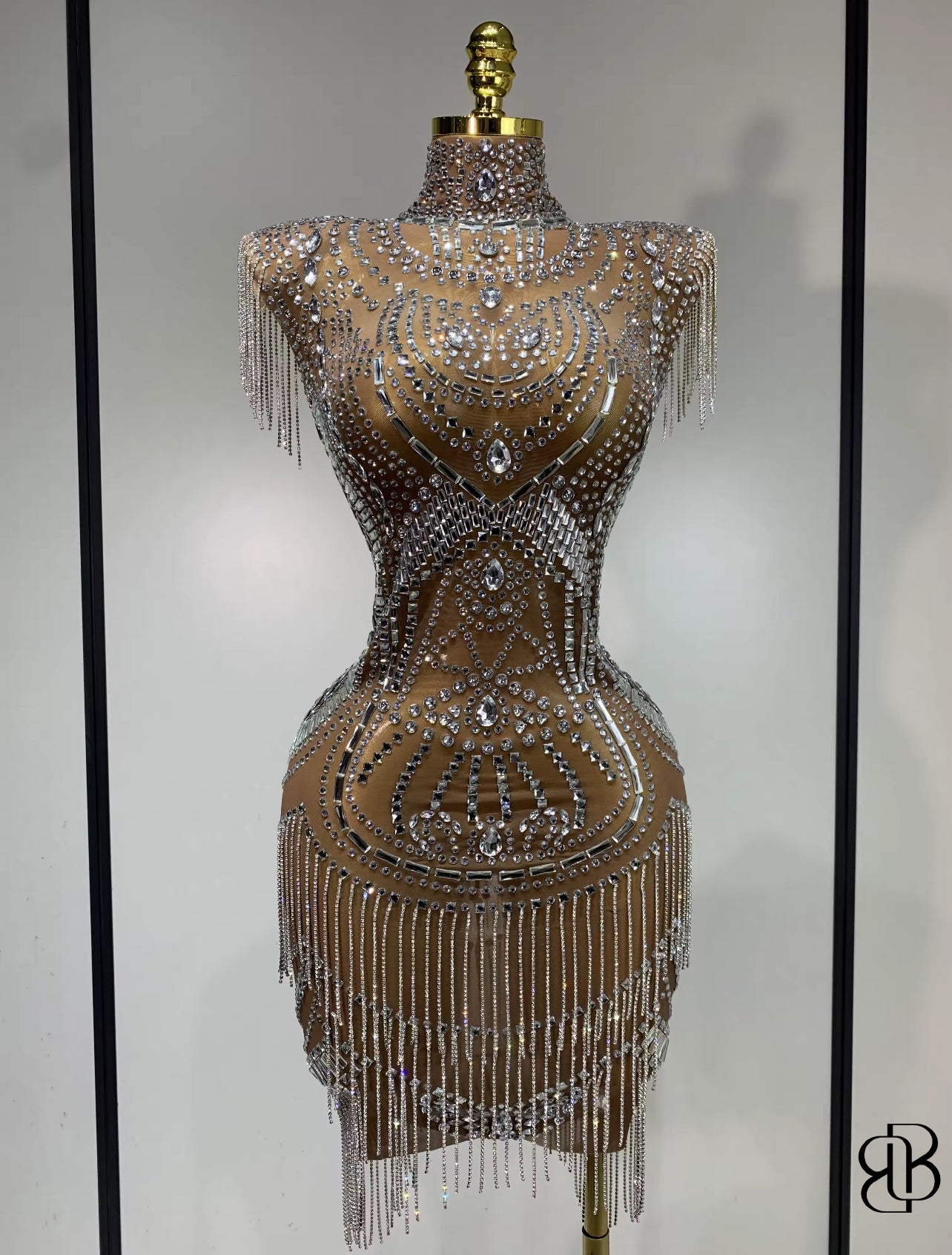 BellisimaLuxe Diamond Cascade Illusion Dress
