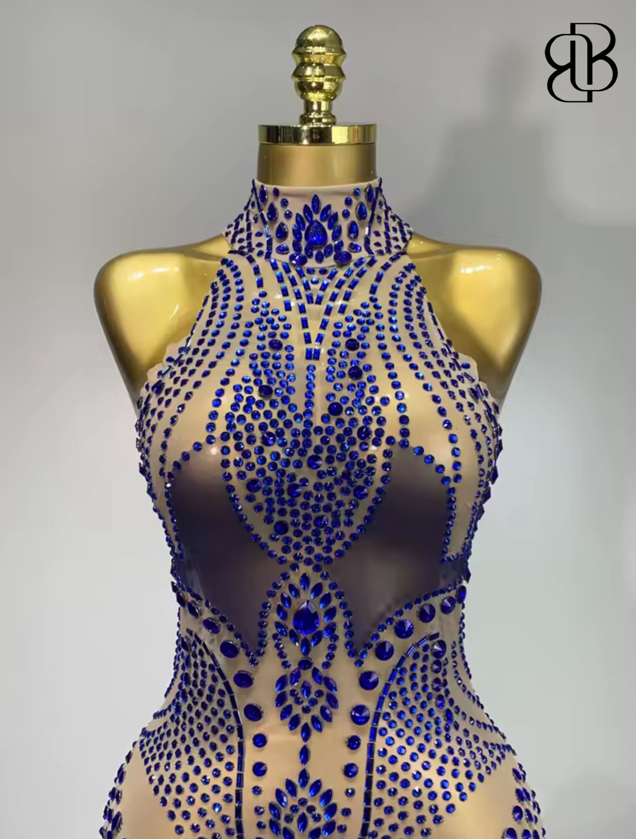 BellisimaLuxe Royal Sapphire Illusion Dress