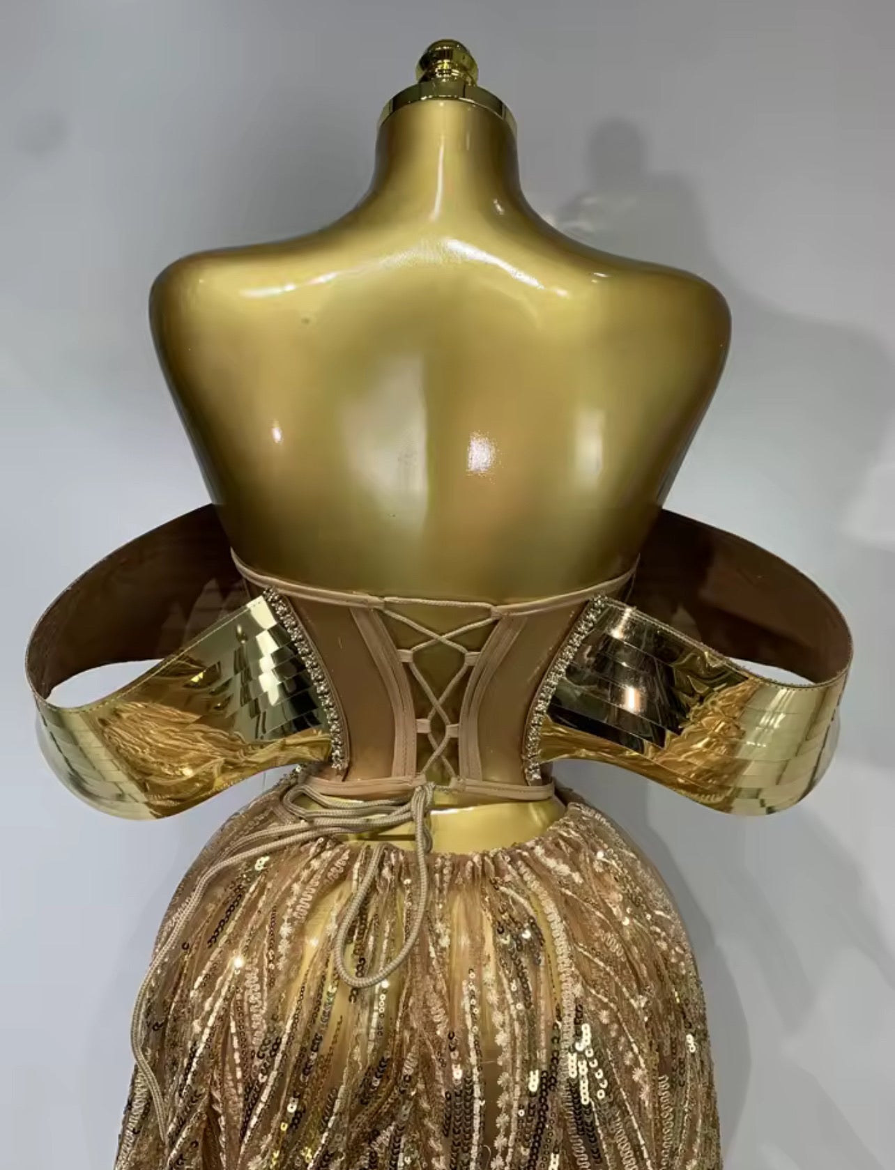 BellisimaLuxe Golden Armor Gown