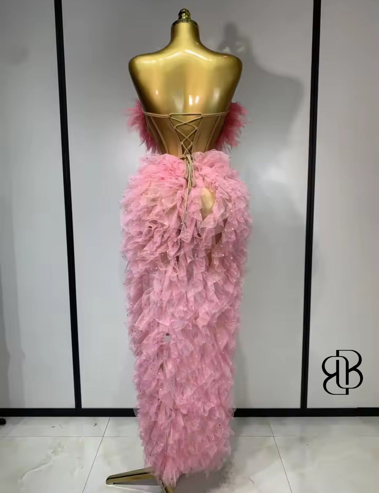 Ruffled Blush Sequin 2-Piece Set