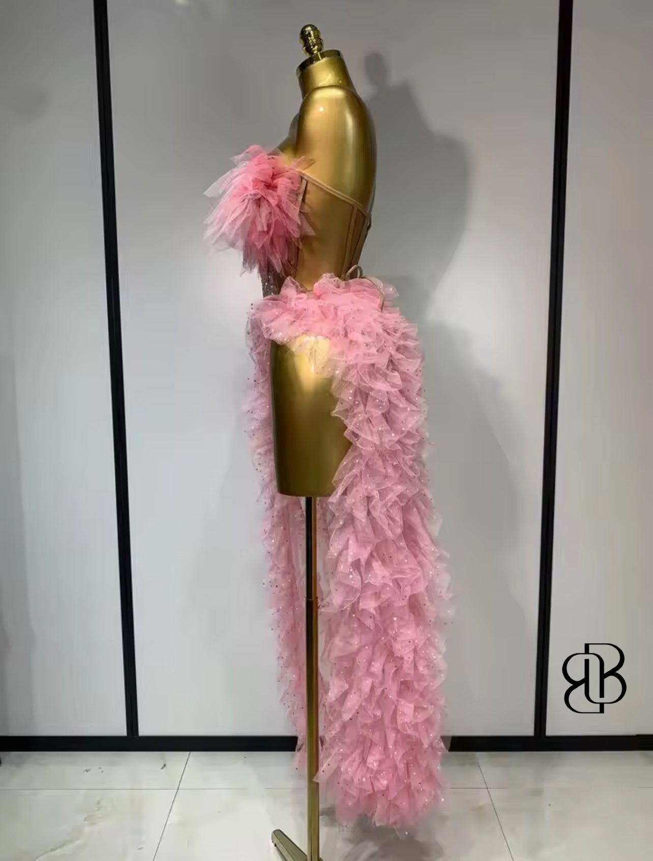 Ruffled Blush Sequin 2-Piece Set