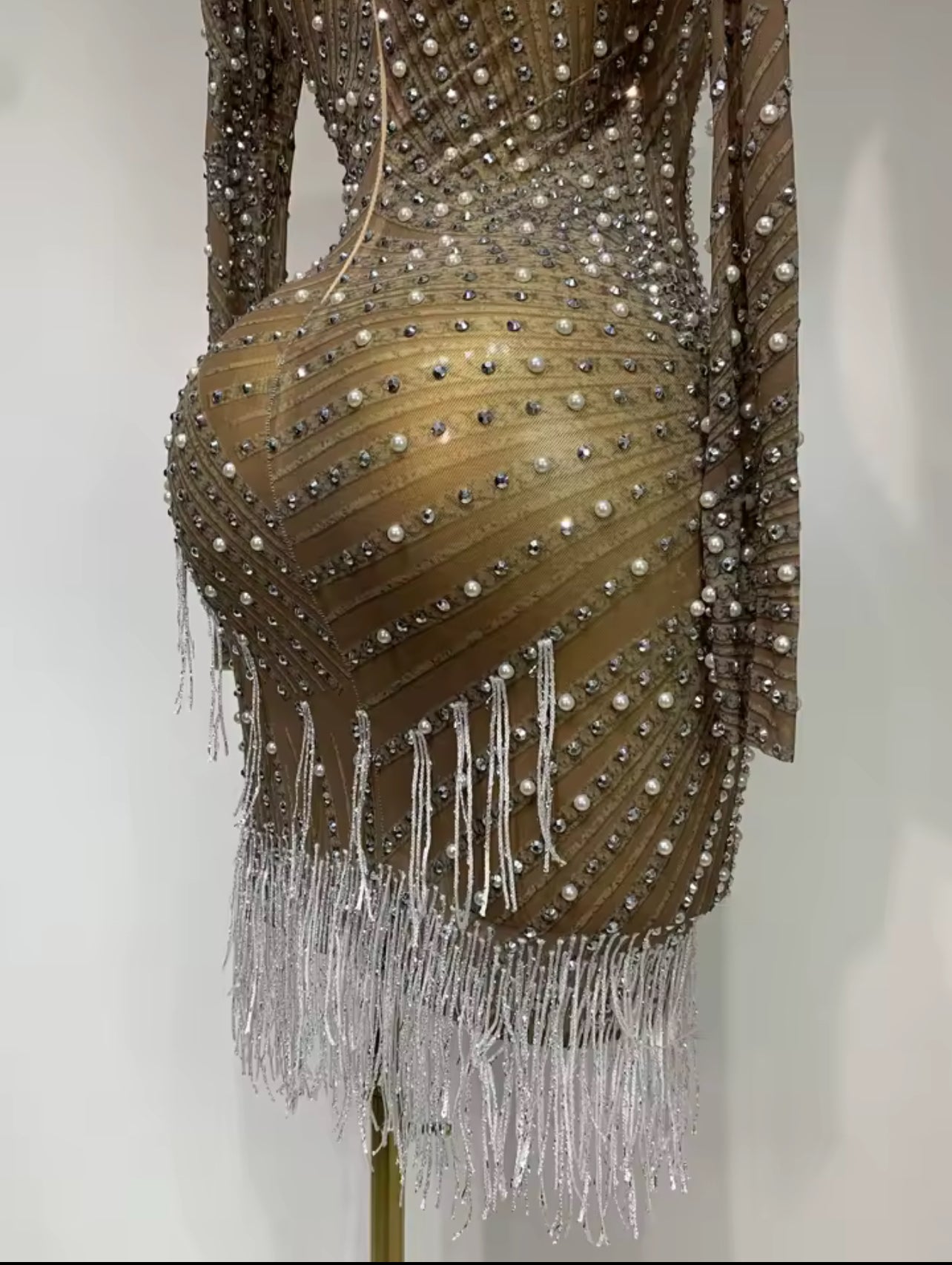 BellisimaLuxe Diamond Drip Fringe Dress
