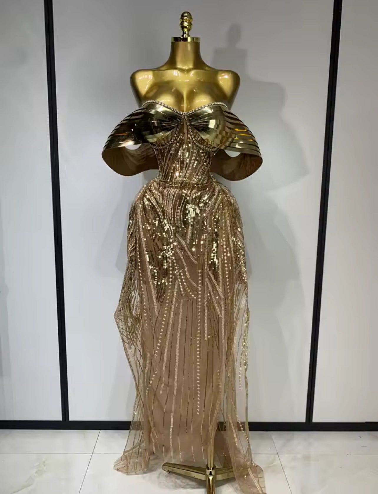 BellisimaLuxe Golden Armor Gown