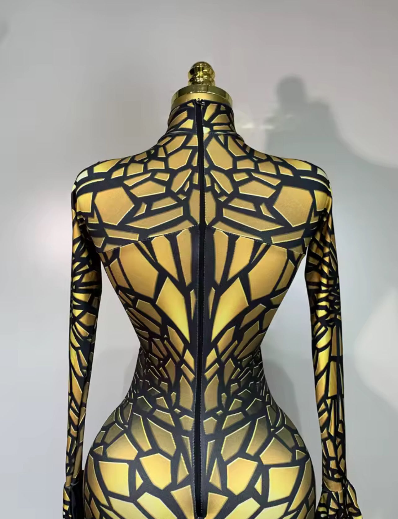 BellisimaLuxe Webbed Illusion Glitter Catsuit