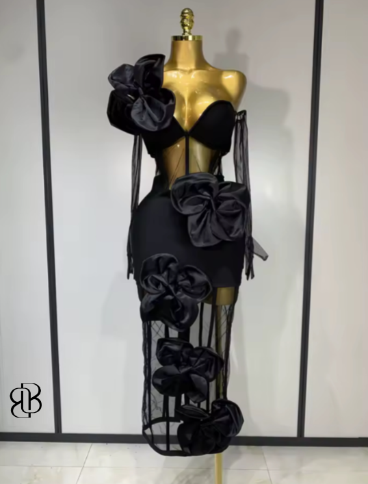 BellisimaLuxe 3D Floral Bandage Dress
