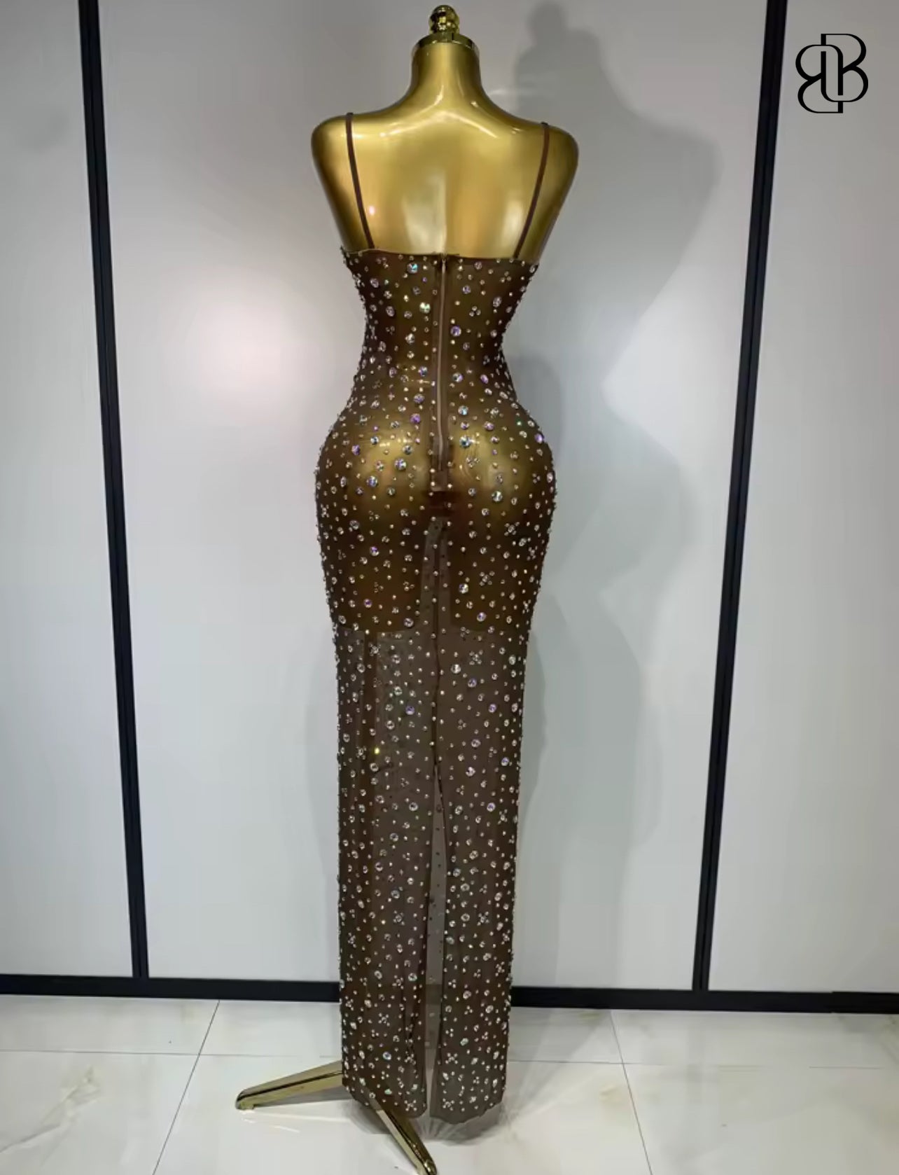BellisimaLuxe Nude Crystal Gown