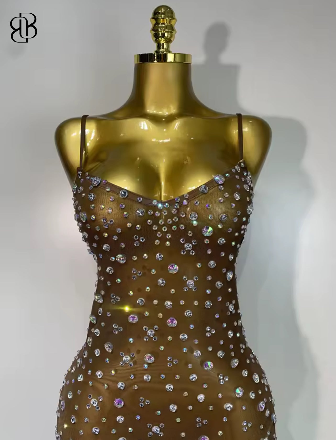 BellisimaLuxe Nude Crystal Gown
