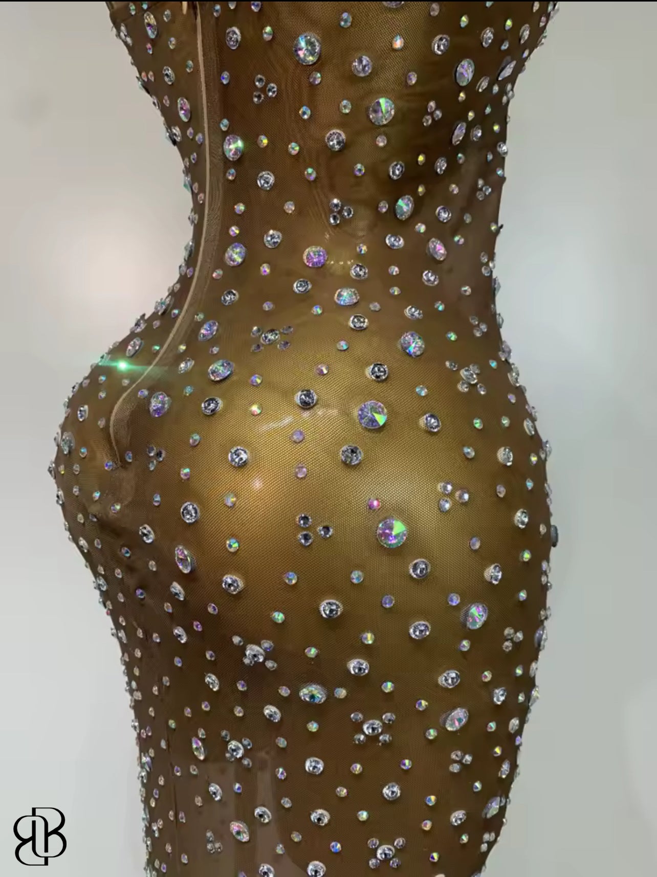 BellisimaLuxe Nude Crystal Gown